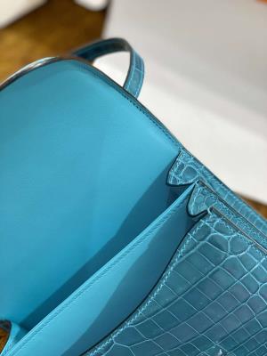 wholesale quality hermes constance 19 shinny niloticus crocodile 7w blue izmir phw